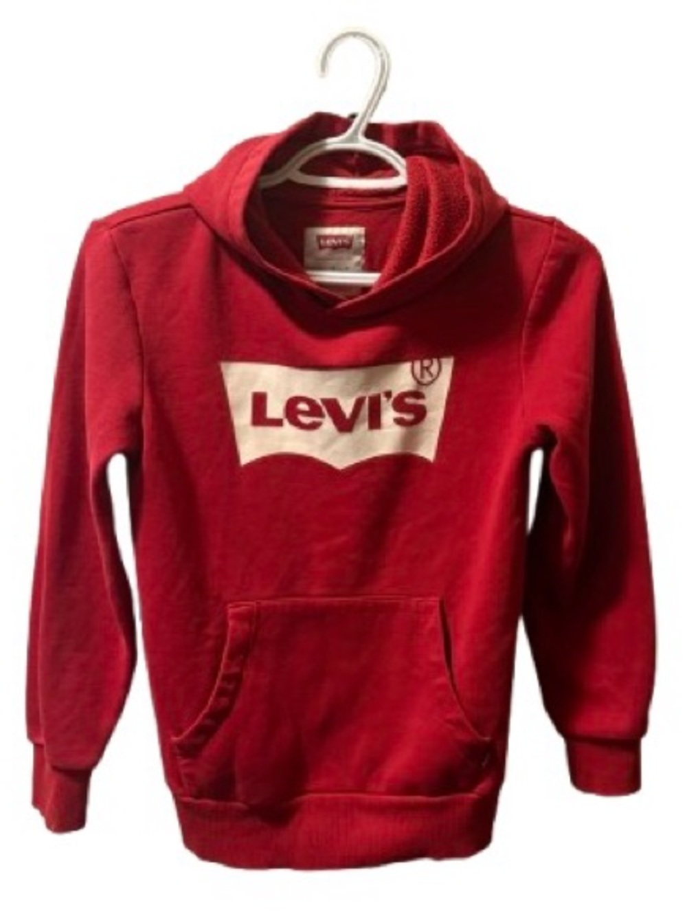 Levi’s Youth Red Batwing Logo Pullover Hoodie Size Medium (10-12)
